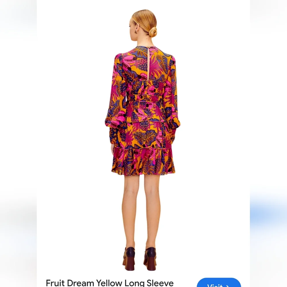 Farm Rio Print Ruffled  Multicolor Women's Dress - Picture 3 of 10